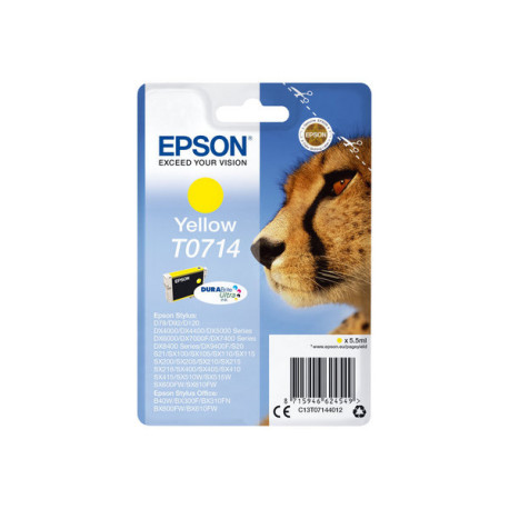 Epson T0714 - 5.5 ml - giallo - originale - blister con allarme a radiofrequenza - cartuccia d'inchiostro - per Stylus DX9400, 