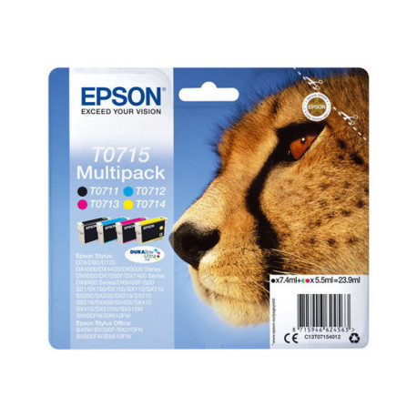 Epson T0715 Multipack - Confezione da 4 - 23.9 ml - nero, giallo, ciano, magenta - originale - blister con radiofrequenza / all