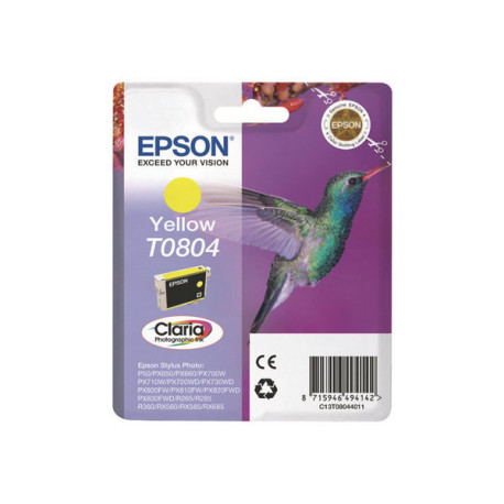 Epson T0804 - 7.4 ml - giallo - originale - blister - cartuccia d'inchiostro - per Stylus Photo P50, PX650, PX660, PX700, PX710