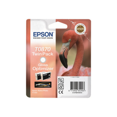 Epson T0870 - Confezione da 2 - 11.4 ml - brillante - originale - blister - cartuccia ottimizzazione inchiostro - per Stylus Ph