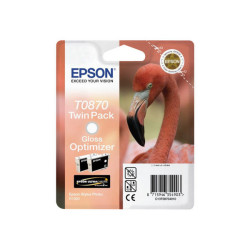 Epson T0870 - Confezione da 2 - 11.4 ml - brillante - originale - blister con radiofrequenza / allarme acustico - cartuccia ott