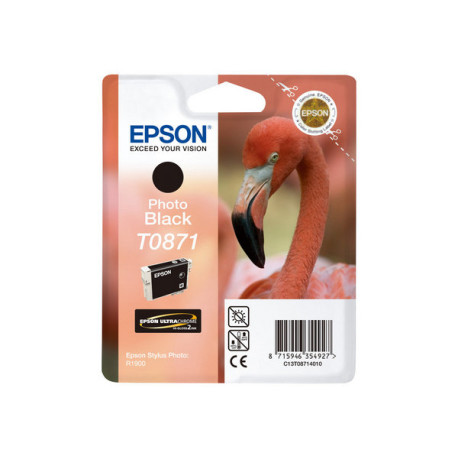 Epson T0871 - 11.4 ml - nero per foto - originale - blister - cartuccia d'inchiostro - per Stylus Photo R1900