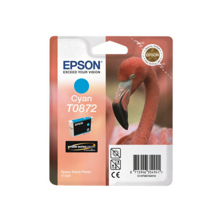 Epson T0872 - 11.4 ml - ciano - originale - blister - cartuccia d'inchiostro - per Stylus Photo R1900