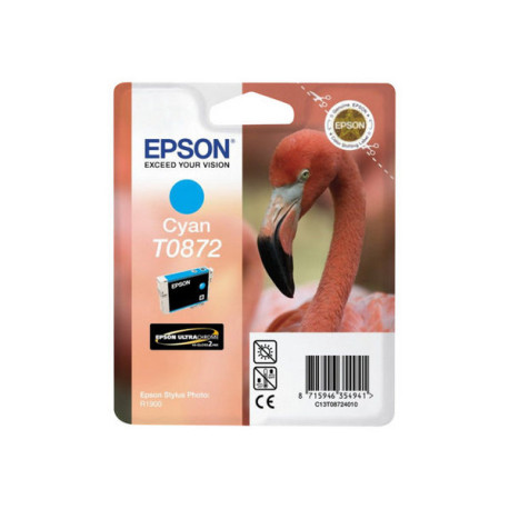 Epson T0872 - 11.4 ml - ciano - originale - blister con radiofrequenza / allarme acustico - cartuccia d'inchiostro - per Stylus