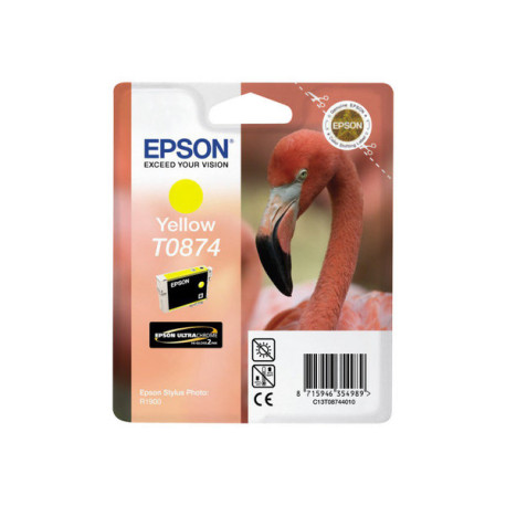 Epson T0874 - 11.4 ml - giallo - originale - blister con radiofrequenza / allarme acustico - cartuccia d'inchiostro - per Stylu