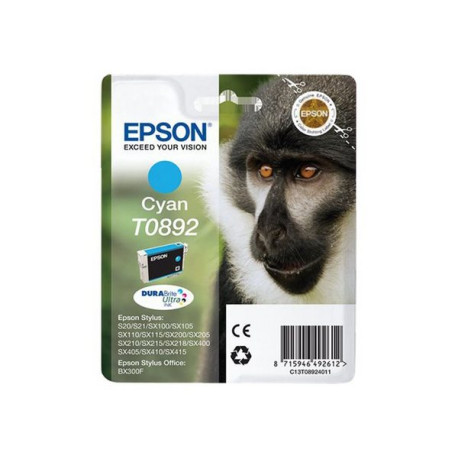 Epson T0892 - 3.5 ml - ciano - originale - blister con radiofrequenza / allarme acustico - cartuccia d'inchiostro - per Stylus 