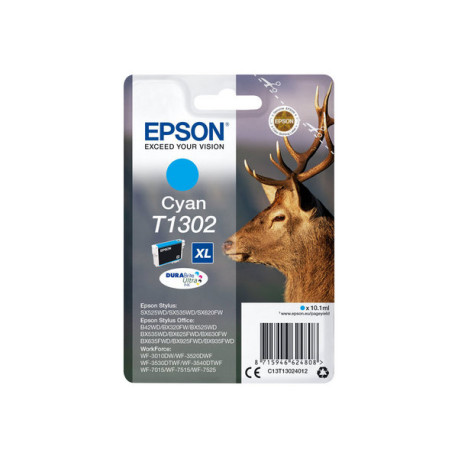 Epson T1302 - 10.1 ml - ciano - originale - blister con radiofrequenza / allarme acustico - cartuccia d'inchiostro (alternativa