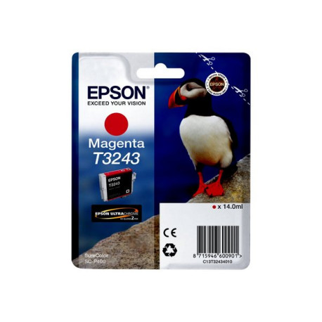 Epson T3243 - 14 ml - magenta - originale - cartuccia d'inchiostro - per SureColor P400, SC-P400