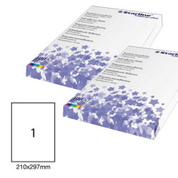 Etichette adesive - in carta - permanenti - 210 x 297 mm - 1 et/fg - 100 fogli - bianco - Starline