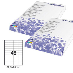 Etichette adesive - in carta - permanenti - 52,5 x 25 mm - 48 et/fg - 100 fogli - bianco - Starline