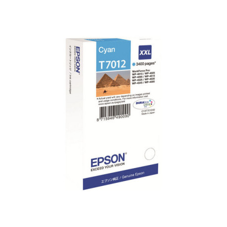 Epson T7012 - 34.2 ml - misura XXL - ciano - originale - blister - cartuccia d'inchiostro - per WorkForce Pro WP-4015 DN, WP-40