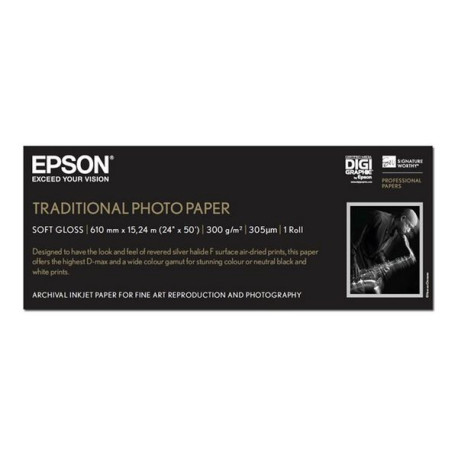 Epson Traditional Photo Paper - Rotolo (61 cm x 15 m) - 300 g/m² - carta fotografica - per SureColor SC-P10000, P20000, P6000, 