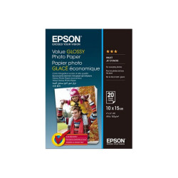 Epson Value - Lucido - 100 x 150 mm - 183 g/m² - 20 fogli carta fotografica - per Epson L382, L386, L486- Expression Home HD XP