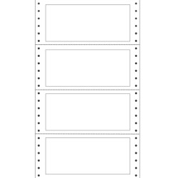 Etichette adesive a modulo continuo TT951 - in carta - corsia singola - permanenti - 140 x 60 mm - 4 et/fg - 100 fogli - bianco