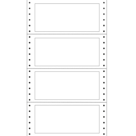 Etichette adesive a modulo continuo TT951 - in carta - corsia singola - permanenti - 140 x 60 mm - 4 et/fg - 100 fogli - bianco