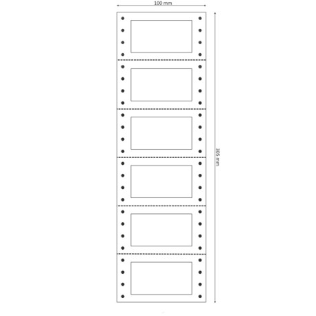 Etichette adesive a modulo continuo TT956 - in carta - corsia singola - permanenti - 64 x 34 mm - 6 et/fg - 200 fogli - bianco 