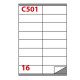 Etichette adesive C/501 - in carta - permanenti - 105 x 36 mm - 16 et/fg - 100 fogli - bianco - Markin