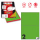 Etichette adesive C/509 - in carta - permanenti - 210 x 148,5 mm - 2 et/fg - 100 fogli - verde fluo - Markin