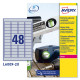 Etichette adesive L6009 - in poliestere - laser - permanenti - 45,7 x 21,2 mm - 48 et/fg - 20 fogli - argento - Avery