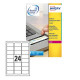 Etichette adesive L6146 - in poliestere - laser - permanenti - 63,5 x 33,9 mm - 24 et/fg - 20 fogli - bianco - Avery