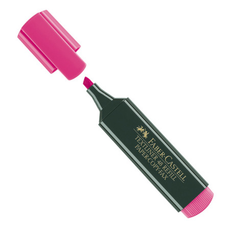 Evidenziatore Textliner 48 -  punta di 3 differenti larghezze: 5,0-3,0-1,0mm - fucsia - Faber Castell