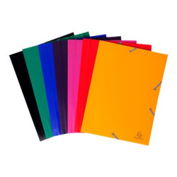 Exacompta Opaque - Cartelletta a 3 lembi - per A4 - capacità 150 fogli - colori assortiti (pacchetto di 7)