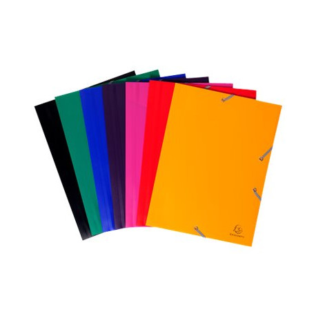 Exacompta Opaque - Cartelletta a 3 lembi - per A4 - capacità 150 fogli - colori assortiti (pacchetto di 7)