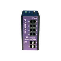 Extreme Networks ExtremeSwitching Industrial Ethernet Switches ISW 8-10/100P, 4-SFP - Switch - gestito - 8 x 10/100 (PoE+) + 4 