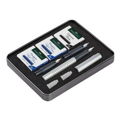 Faber-Castell - Penna stilografica - calligraphy - nero, blu reale