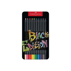 Faber-Castell Black Edition - Pastello colorato - colori assortiti brillanti (pacchetto di 12)