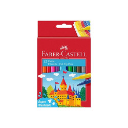 Faber-Castell CASTLE - Penna punta in fibra - colori assortiti (pacchetto di 12)