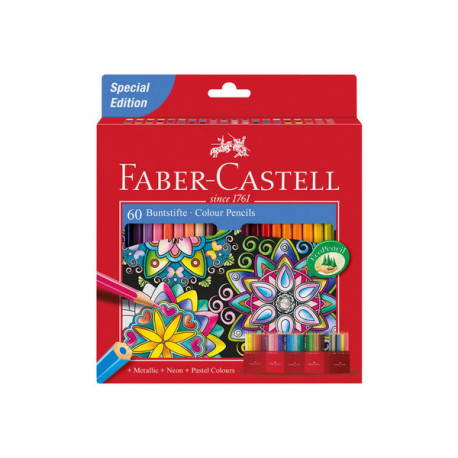 Faber-Castell CASTLE Special Edition - Pastello colorato - colori assortiti brillanti (pacchetto di 60)