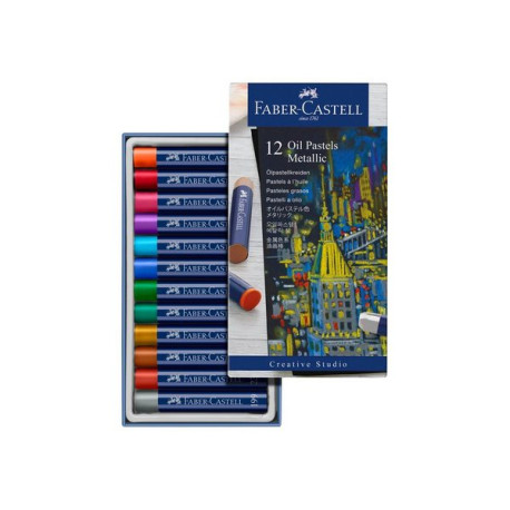 Faber-Castell Creative Studio - Pastello - pastello a olio - colori assortiti (metallizzati) (pacchetto di 12)