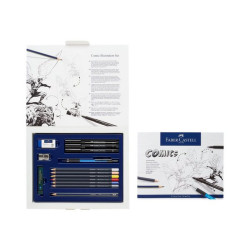 Faber-Castell Creative Studio Comic Illustration set The Famazings - Brush pen, fineliner, mechanical pencil, colored pencil an