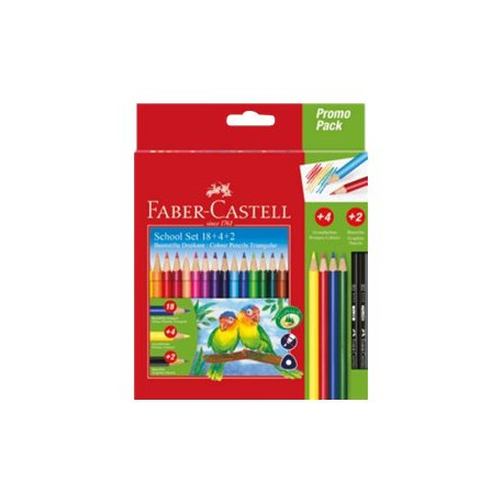 Faber-Castell Promo Pack - Set di matite colorate e matite - colori assortiti - 24 pezzi