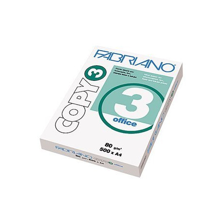 Fabriano COPY 3 office - A4 (210 x 297 mm) - 80 g/m² - 500 fogli carta comune (pacchetto di 5)