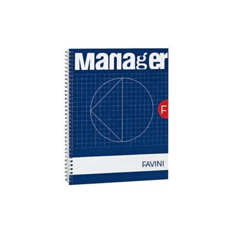 FAVINI home-office PROFESSIONAL Spiral Manager - Blocco - rilegatura a spirale - 230 x 297 mm - 80 fogli / 160 pagine - extra b