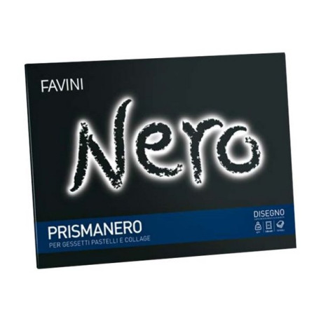 Favini Prismanero - Album - D4 - 240 x 330 mm - 10 fogli - nero