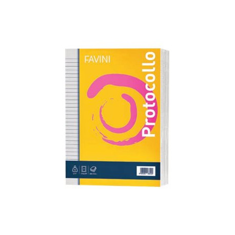 FAVINI Protocollo - Carta - A4 - 30 fogli / 60 pagine - rigatura B