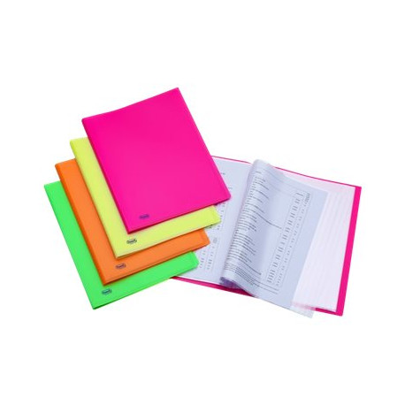 Favorit NEON - Porta listini - 20 compartimenti - per 220 x 300 mm - arancione fluorescente