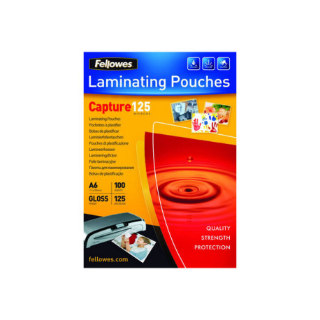 Fellowes Laminating Pouches Capture 125 micron - 111 x 154 mm rivestimento di plastificazione