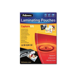 Fellowes Laminating Pouches Capture 125 micron - 125 micron - confezione da 100 - brillante - trasparente - A3 (297 x 420 mm) r