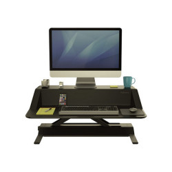 Fellowes Lotus Sit-Stand Workstation - Supporto - Waterfall - per display LCD/dotazione PC - acciaio - nero