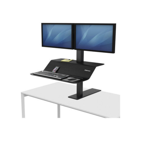 Fellowes Lotus VE Sit-Stand Workstation - Kit montaggio - per 2 schermi LCD / tastiera / mouse - impiallacciato legno - frassin