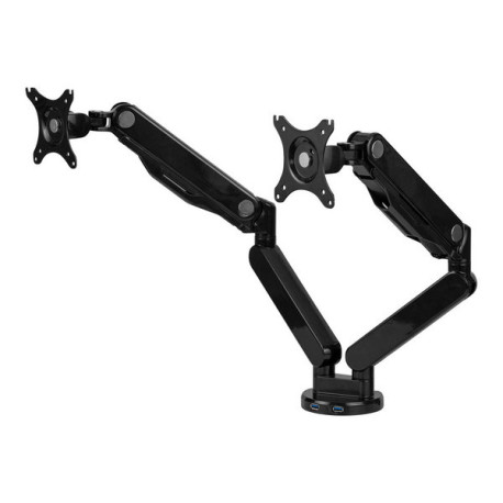 Fellowes Platinum Series Dual Monitor Arm - Kit montaggio - braccio regolabile - per 2 monitor - Alluminio - nero - dimensione 