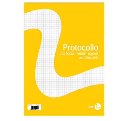 Foglio protocollo - A4 - 5 mm - 60 gr - BM - conf. 20 pezzi