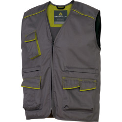 Gilet da lavoro Panostyle  M6GIL - sargia/poliestere/cotone - taglia L - grigio/verde - Deltaplus