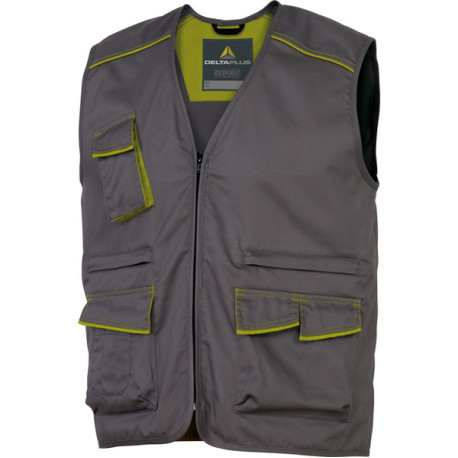 Gilet da lavoro Panostyle  M6GIL - sargia/poliestere/cotone - taglia L - grigio/verde - Deltaplus