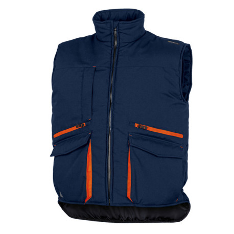 Gilet imbottito Sierra 2 - tela/poliestere/cotone foderato - taglia L - blu/arancio - Deltaplus