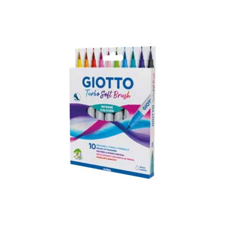 GIOTTO Turbo Soft Brush - Penna con punta a pennello - inchiostro base acqua (pacchetto di 10)